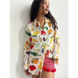 NWOT Lisa Says Gah Tessa Button Down in Italian Summer Ivory